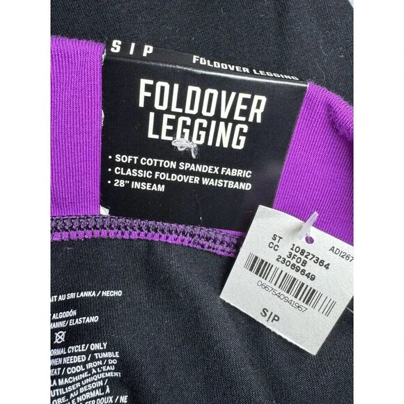 VICTORIA’S SECRET PINK YOGA BLING SEQUIN FOLDOVER LEGGINGS SMALL FUCHSIA NWT - Picture 7 of 11